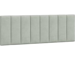 vidaXL - Hoofdbordkussen - "Hanko" - 140 - cm - velvet - lichtgrijs