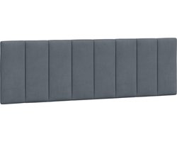 vidaXL - Hoofdbordkussen - "Hanko" - 160 - cm - fluweel - donkergrijs