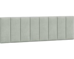 vidaXL - Hoofdbordkussen - "Hanko" - 160 - cm - fluweel - lichtgrijs