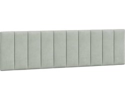 vidaXL - Hoofdbordkussen - "Hanko" - 180 - cm - fluweel - lichtgrijs