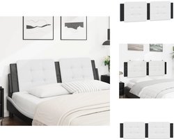 vidaXL Hoofdbordkussen - Hoofdbordkussens - Hoofdbord Kussen - Hoofdeinde Kussen - Hoofdbordkussen 160 cm kunstleer wit en zwart