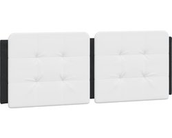 vidaXL - Hoofdbordkussen - "Zadar" - 140 - cm - kunstleer - wit - en - zwart