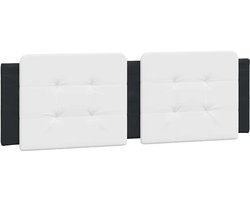 vidaXL - Hoofdbordkussen - "Zadar" - 160 - cm - kunstleer - wit - en - zwart