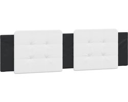 vidaXL - Hoofdbordkussen - "Zadar" - 180 - cm - kunstleer - wit - en - zwart
