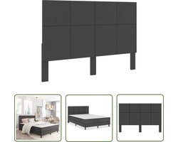 vidaXL Hoofdeinde - Hoofd Bord - Hoofdbord 160x200 cm stof donkergrijs - Donkere Kleuren - Stoffen Hoofdborden - Bedroom Decor