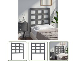 vidaXL Hoofdeinde - Hoofd Bord - Hoofdbord 80,5x4x100 cm massief grenenhout grijs - Houten Hoofdbord - Grenenhout - Grijs