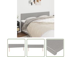 vidaXL Hoofdeinde - Hoofd Bord - Hoofdborden 2 st 100 x 5 x 78/88 cm stof lichtgrijs - Beddecoratie - Stoffen Hoofdbord - Grijs Hoofdbord