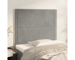 vidaXL Hoofdeinde - Hoofd Bord - Hoofdborden 2 st 90x5x78/88 cm fluweel lichtgrijs - Tweepersoonsbed - Stoffen Hoofdbord - Velvet Hoofdbord