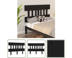 vidaXL Hoofdeinde - Hoofdboard - Hoofdbord 143,5x3x81 cm massief grenenhout zwart - Houten Hoofdbord - Hoofddekking - Slaapkamer Decoratie