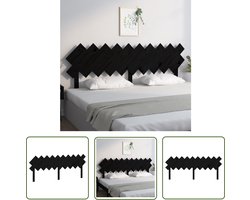 vidaXL Hoofdeinde - Hoofdboard - Hoofdbord 196x3x80,5 cm massief grenenhout zwart - Houten Hoofdbord - Grenenhout - Zwart Hoofdbord