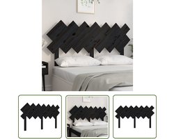 vidaXL Hoofdeinde - Houten Hoofdbord - Hoofdbord 141x3x80,5 cm massief grenenhout zwart - Massief Hout - Zwarte Hoofdbord - Landelijke Stijl