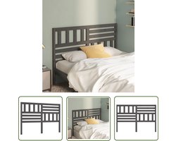 vidaXL Hoofdeinde - Houten Hoofdbord - Hoofdbord 166x4x100 cm massief grenenhout grijs - Grieze Hoofdbord - Massief Grenenhout - Bedroom Decor