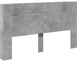 vidaXL - Hoofdeinde - Kast - met - LED - Betonkleurig - Bewerkt - hout