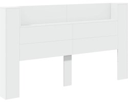 vidaXL - Hoofdeinde - Kast - met - LED - Wit - 180 - x - 16,5 - x - 103,5 - cm - Bewerkt - hout