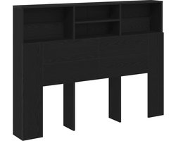 vidaXL - Hoofdeinde - Kast - Zwart - Eiken - 140 - x - 19 - x - 103,5 - cm - Bewerkt - hout