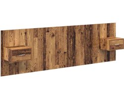 vidaXL - Hoofdeinde - Met - Kast - 3 - st - Oud - Hout - Bewerkt - hout