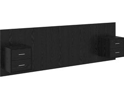 vidaXL - Hoofdeinde - Met - Kast - 3 - st - Zwart - Eiken - Bewerkt - hout