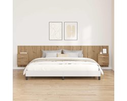vidaXL - Hoofdeinde - Met - Kast - met - lade - 3 - pcs - Artisan - Eiken - Bewerkt - hout