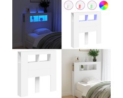 vidaXL Hoofdeinde met LED 100x18,5x103,5 cm bewerkt hout - Hoofdbord Met LED - Hoofdborden Met LED - Hoofdbord - Hoofdbord Bed