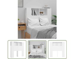 vidaXL Hoofdkast - Hoofd Bord - Hoofdbordkast 100x18,5x102,5 cm wit - Wand Headboard - Slaap Kamer Meubels - Houten Hoofdbord
