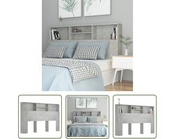 vidaXL Hoofdkast - Hoofd Bordkast - Hoofdbordkast 160x19x103,5 cm betongrijs - Wand Headboard - Beton Grijs - Houten Hoofdbord