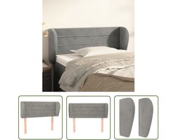 vidaXL Hoofdkussen - Hoofd Bord - Hoofdbord met randen 103x23x78/88 cm fluweel lichtgrijs - Tweepersoonsbed - King Size Bed - Boxspring