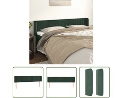 vidaXL Hoofdkussen - Hoofd Bord - Hoofdbord met randen 163x16x78/88 cm fluweel donkergroen - Velvet - Groen - Beddecoratie