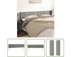 vidaXL Hoofdkussen - Hoofd Bord - Hoofdbord met randen 203x16x78/88 cm fluweel lichtgrijs - Beddengoed - Slaapkamers - Luxe Bedding