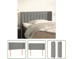 vidaXL Hoofdkussen - Hoofd Bord - Hoofdbord met randen 93x16x78/88 cm fluweel lichtgrijs - Beddengoed - Slaapkamers - Interieurdecoratie