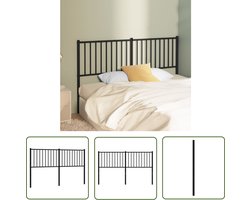 vidaXL Hoofdkussen - Hoofd Bord - Hoofdbord metaal zwart 160 cm - Bed Frame - Metalen Hoofdbord - Zwart Hoofdbord