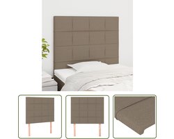 vidaXL Hoofdkussen - Hoofd Bord - Hoofdborden 2 st 100x5x78/88 cm stof taupe - Beddecoratie - Slaapcomfort - Klassiek Design