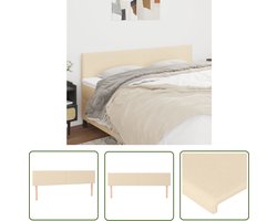 vidaXL Hoofdkussen - Hoofd Bord - Hoofdborden 2 st 90x5x78/88 cm stof crèmekleurig - Beddecoratie - Creme Kleur - Textiel