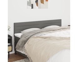 vidaXL Hoofdkussen - Hoofd Bord - Hoofdborden 2 st 90x5x78/88 cm stof donkergrijs - Beddecoratie - Donkere Kleuren - Stoffen Hoofdborden