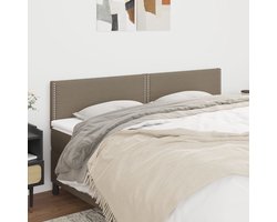 vidaXL Hoofdkussen - Hoofd Bord - Hoofdborden 2 st 90x5x78/88 cm stof taupe - Stoffen Hoofdbord - Beige Hoofdbord - Classic Headboard