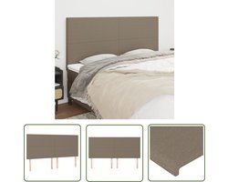 vidaXL Hoofdkussen - Hoofd Bord - Hoofdborden 4 st 80x5x78/88 cm stof taupe - Beddecoratie - Bedroom Decor - Taupecouleur