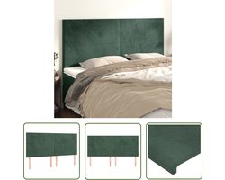 vidaXL Hoofdkussen - Hoofd Bord - Hoofdborden 4 st 90x5x78/88 cm fluweel donkergroen - Velvet - Groen - Beddengoed