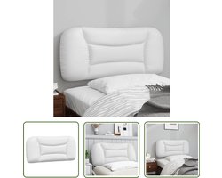 vidaXL Hoofdkussens - Hoofdbordkussen - Hoofdbordkussen Hvar 80 cm kunstleer wit - Kunstleder - Slaapcomfort - Designbeddengoed