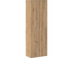 vidaXL - Hoogkast - Ambachtelijk - Eiken - 60x35x180 - cm - Gemaakt - van - Hout
