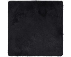 vidaXL - Hoogpolig - vloerkleed - NAVARRA - 120x120 - cm - polyester - zwart