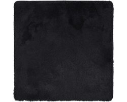 vidaXL - Hoogpolig - vloerkleed - NAVARRA - 160x160 - cm - polyester - zwart