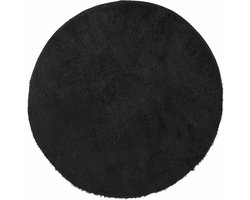 vidaXL - Hoogpolig - vloerkleed - NAVARRA - 160x160 - cm - polyester - zwart