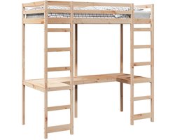 vidaXL - Hoogslaper - bedframe - Naturel - 80 - x - 200 - cm - Massief - grenenhout