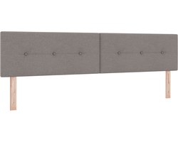 vidaXL - Hoogte - verstelbaar - hoofdbord - met - hoofdeinde - Taupe - 200 - cm - Stof