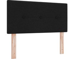 vidaXL - Hoogte - verstelbaar - hoofdbord - met - hoofdeinde - Zwart - 90 - cm - Stof