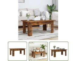 vidaXL Hout Meubilair - Salontafel - Salontafel 100x60x42 cm bewerkt hout gerookt eikenkleurig - Bruine Salontafel - Eiken Salontafel - Living Room Furniture
