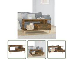 vidaXL Hout Meubilair - Salontafel - Salontafel 90x49x45 cm bewerkt hout gerookt eikenkleurig - Eiken Kleur - Tv Tafeltje - Opbergruimte