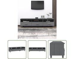vidaXL Hout Meubilair - Tv Kast - Tv-meubel HAMAR 158x40x40 cm massief grenenhout donkergrijs - Salontafel - Grenoble Tafel - Donkere Kleuren