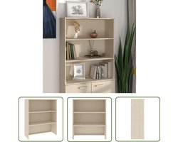 vidaXL Hout - Opzetkast - Opzetkast HAMAR 85x35x100 cm massief grenenhout honingbruin - Grenenhout - Bruine Kast - Salontafel