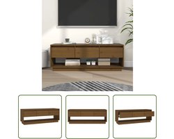 vidaXL Hout - Tv-meubel - Tv-meubel 110,5x34x40 cm massief grenenhout honingbruin - Grenenhout - Zwevend Tv-meubel - Salontafel