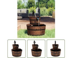 vidaXL Hout - Waterfontein - Waterfontein met pomp 44,5x44,5x58 cm massief vurenhout - Tuin Fontein - Buitenvloer - Veranda